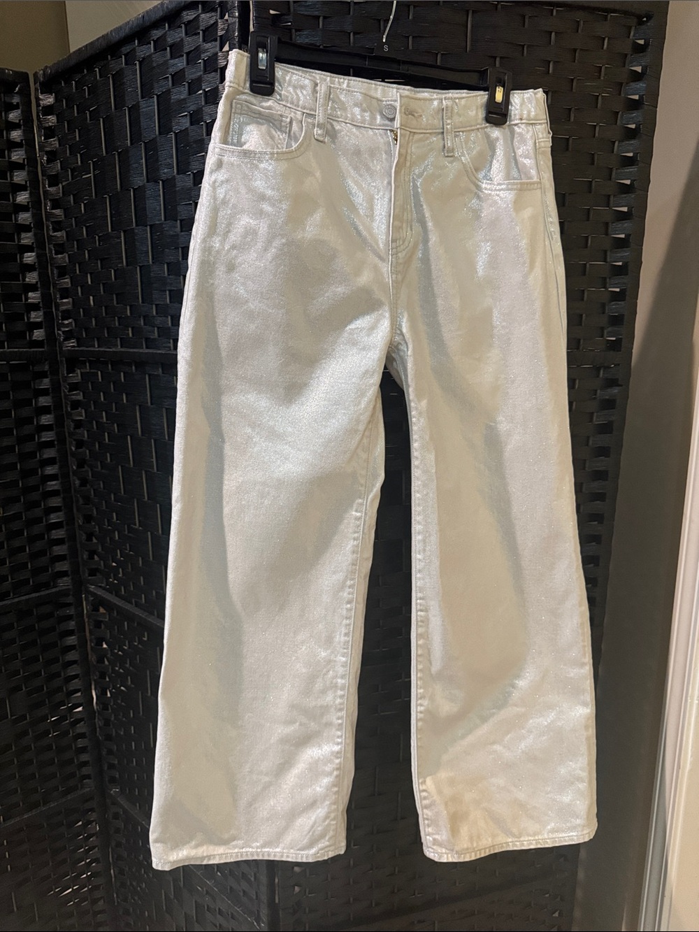 Old Navy girls Shimmery White/silver Jeans